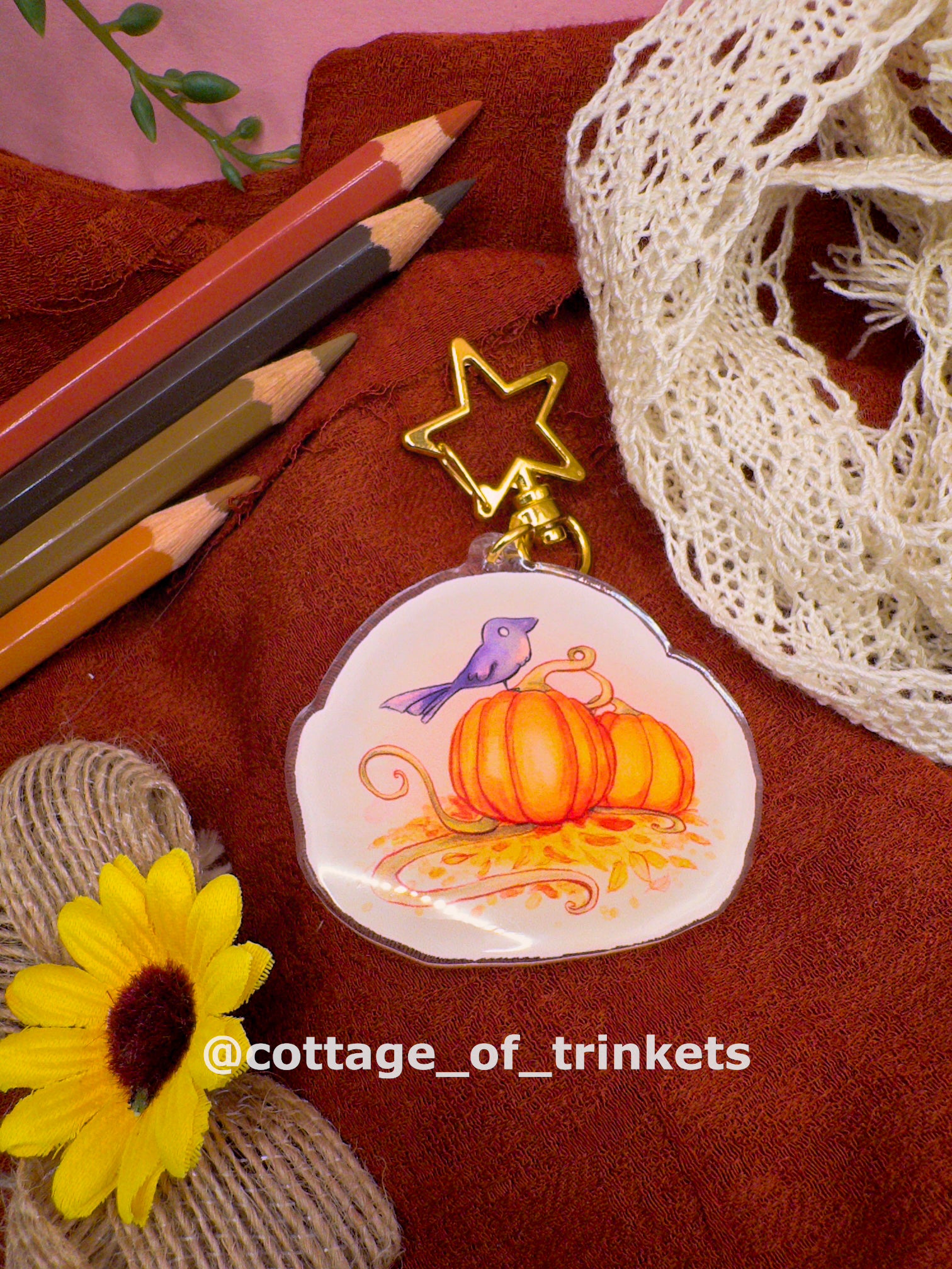 Keychain | Pumpkin Crow