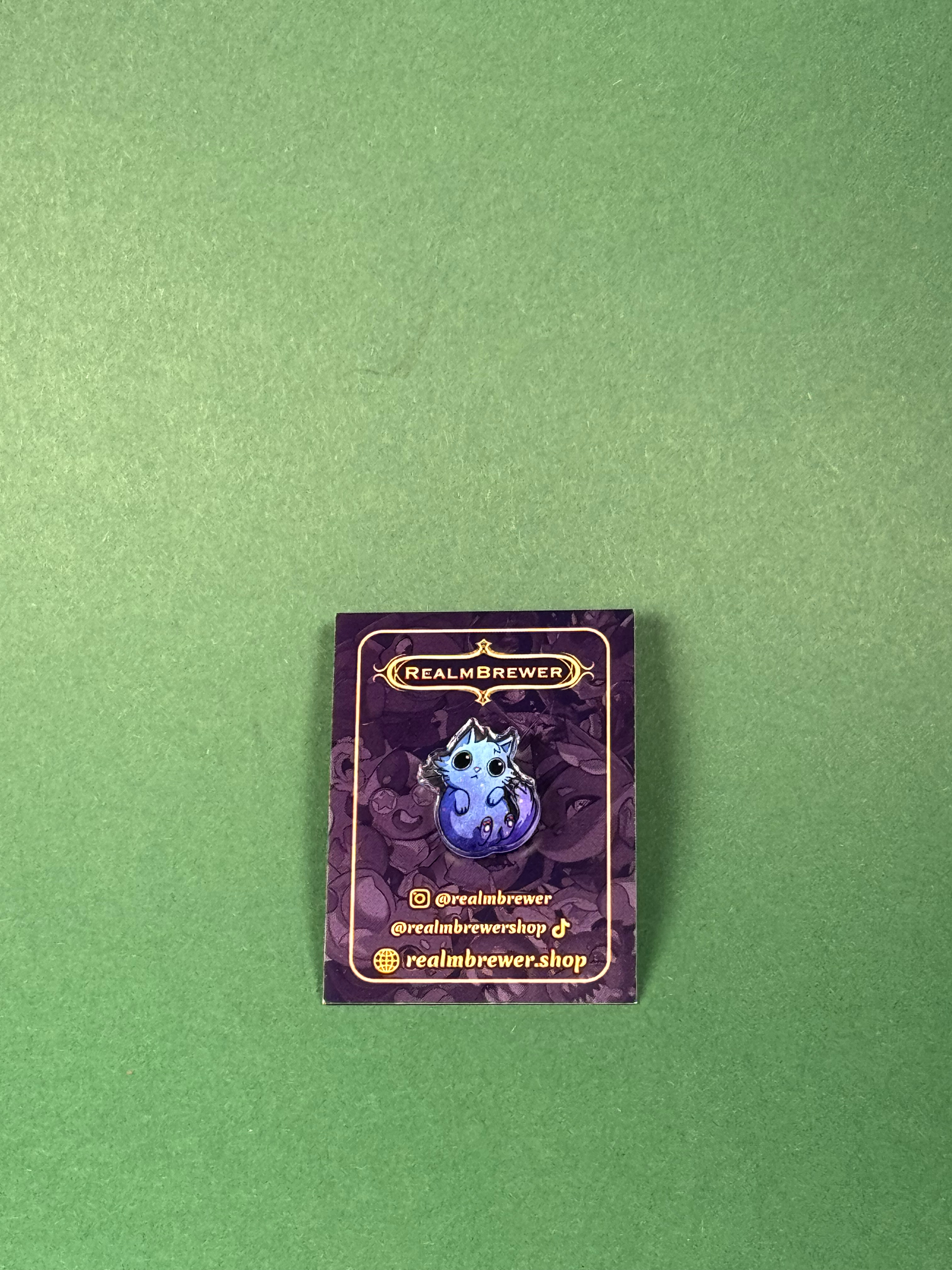 Acrylic Pin | Galaxy Cat - Blue