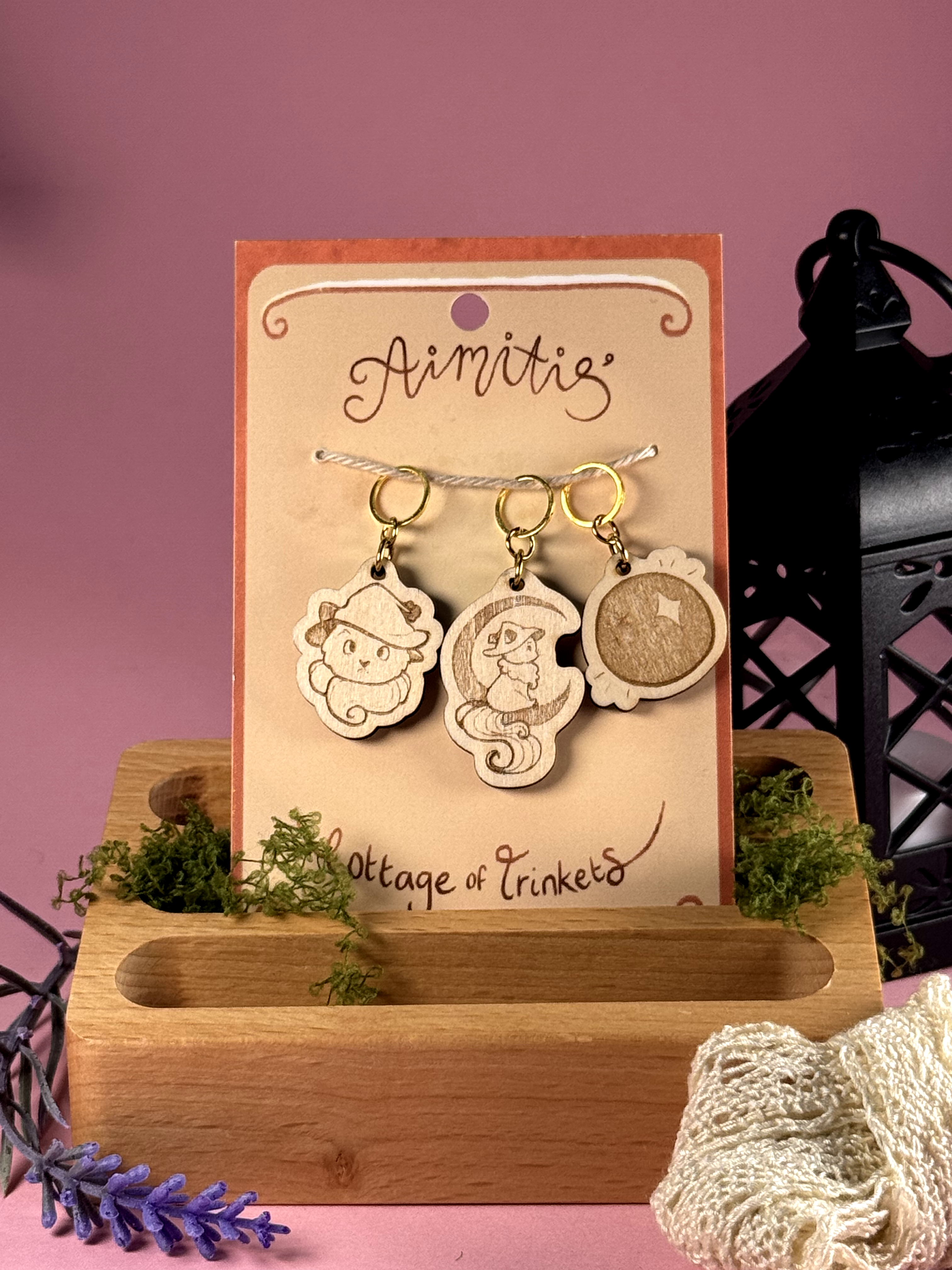 Stitch Markers | Witchy Cats