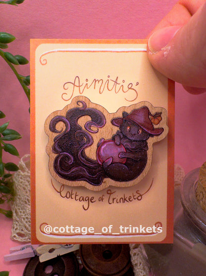 Wooden Pin | Magic Cat