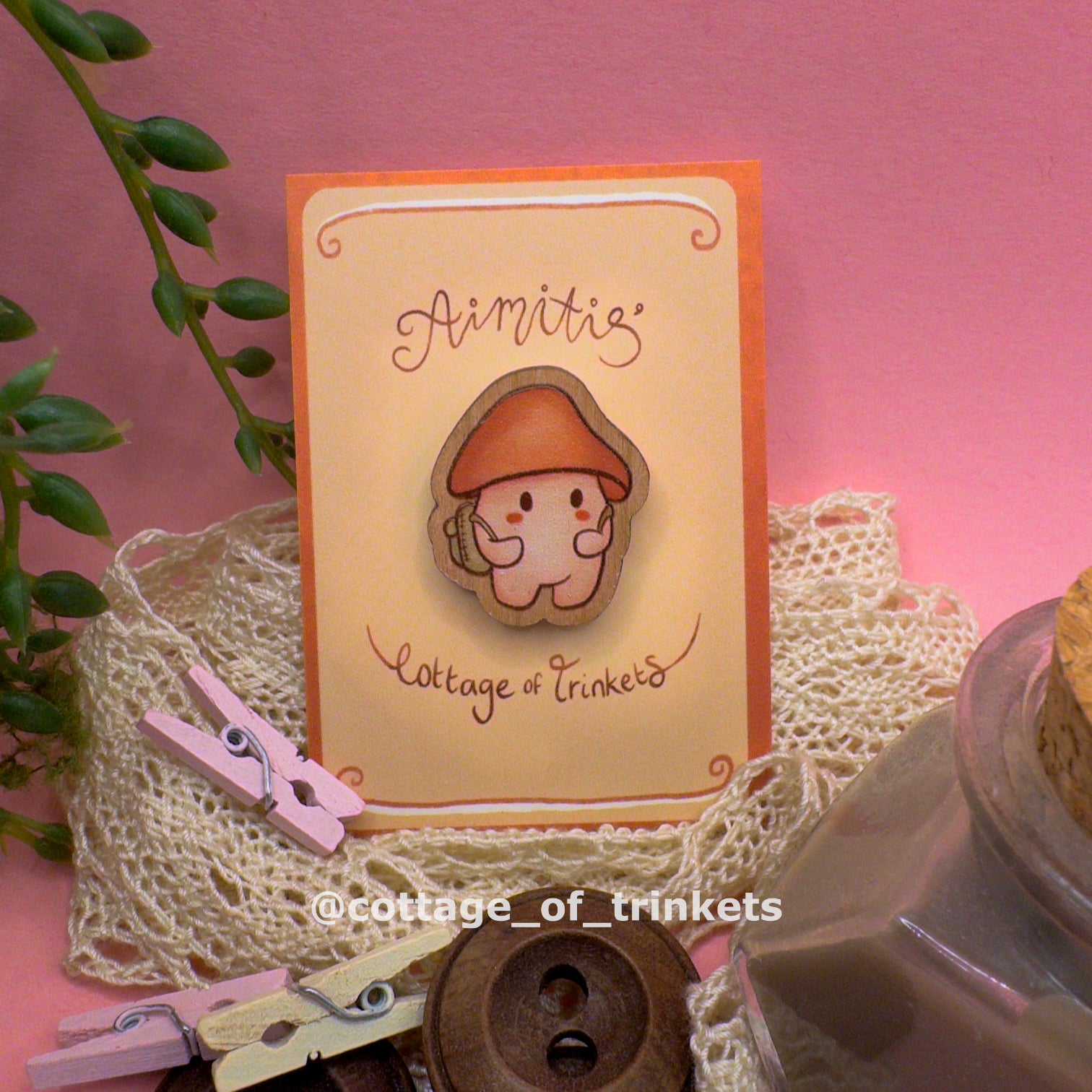 Wooden Pin | Adventure Mushie