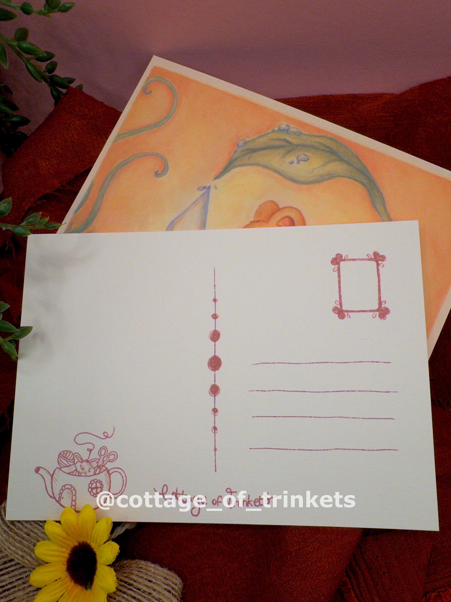 Postcard | Leaf Umbrella Mouse