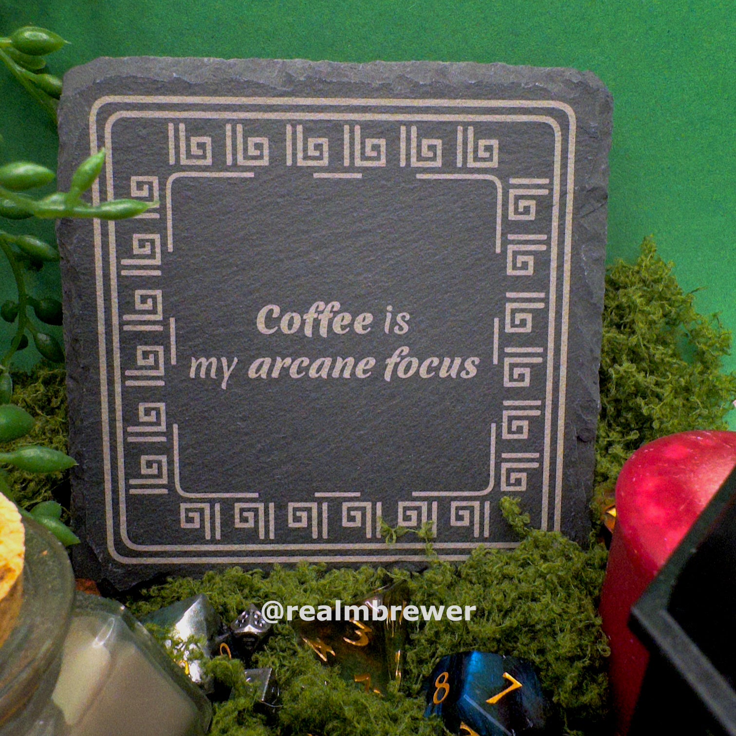 Stone Coaster | Coffee is my arcane focus
