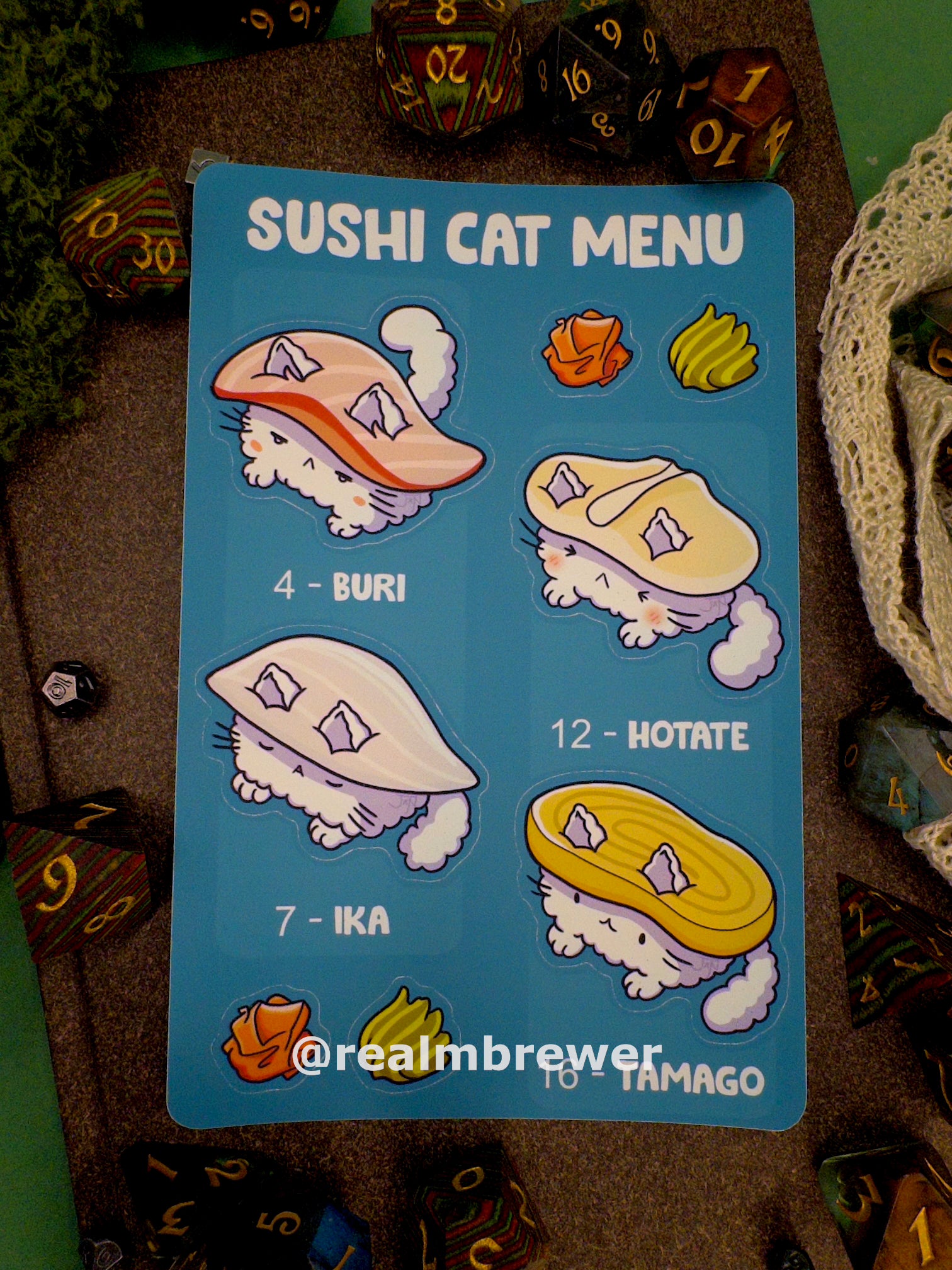 Sticker Sheet | Sushi Cats | Menu 4
