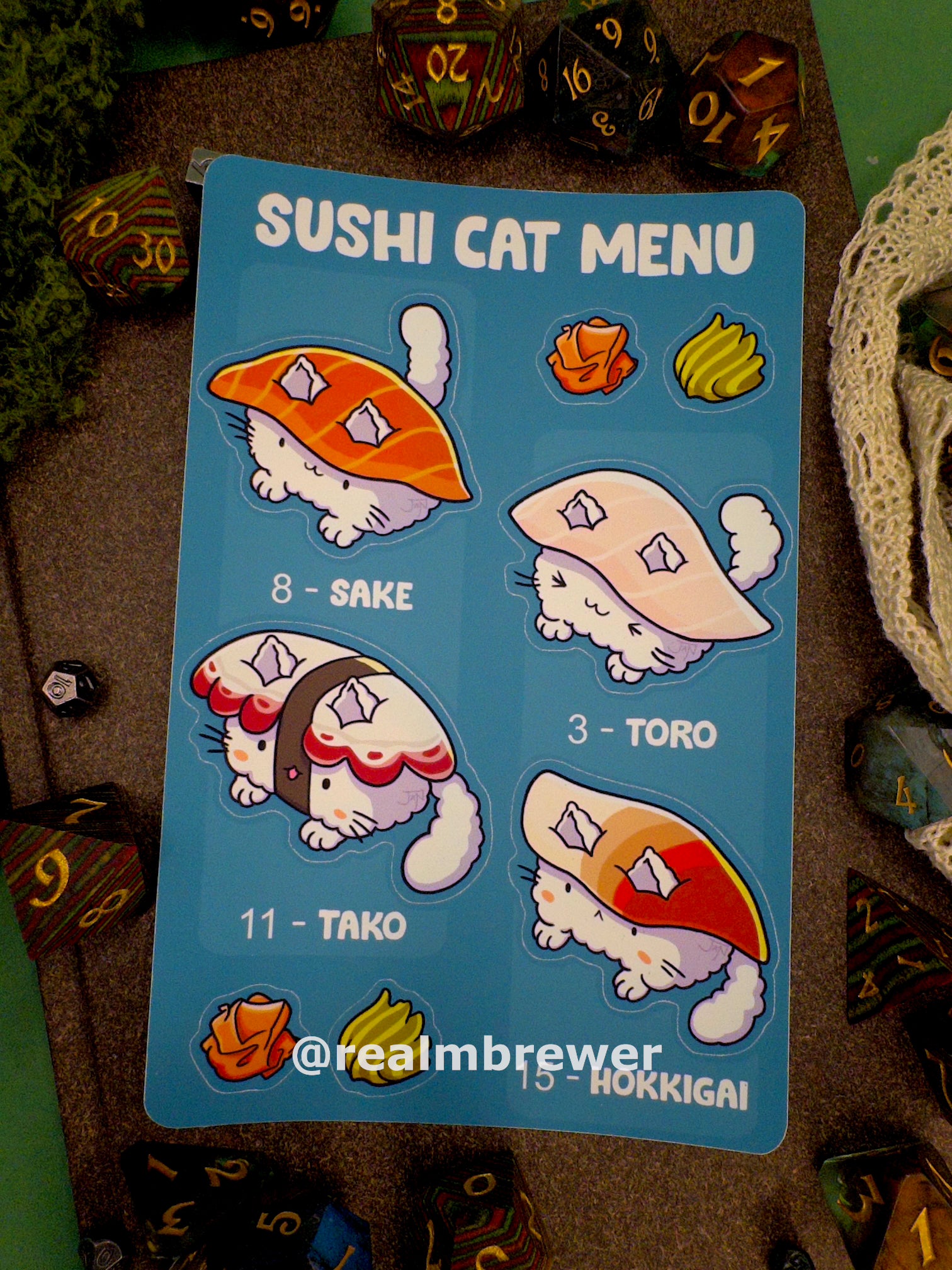 Sticker Sheet | Sushi Cats | Menu 3