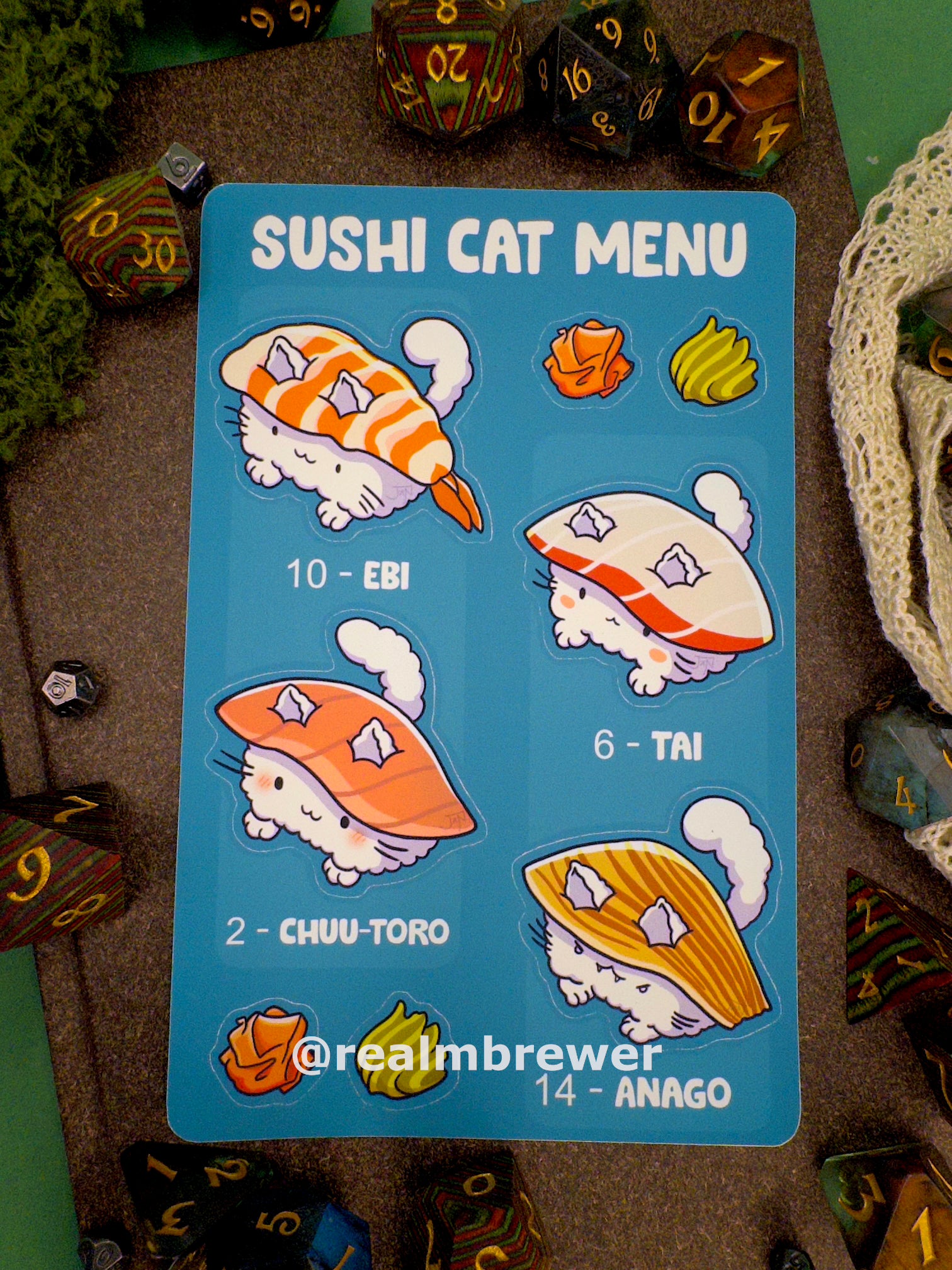 Sticker Sheet | Sushi Cats | Menu 2